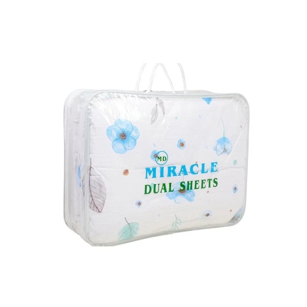 Miracle Dual Sheets Waterproof Incontinence Bed Sheets Queen 5pc Set Floral New